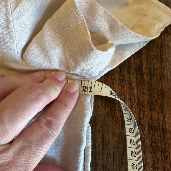 J. Crew Factory | Beige Linen/Cotton Blend Collared Pull-Over Shirt, Size M - Picture 5 of 6